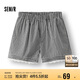 森馬（Semir）休閑褲女寬松松緊腰溫柔2025夏季甜美風(fēng)蕾絲花邊短褲109325125002