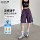 自由系大口袋工裝短褲女夏季2025新款高腰速干小個子闊腿外穿運動五分褲