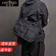 歐迪鳥（ODYBIRD）帆布手提包男休閑商務公文包彈道尼龍包輕便男士電腦包單肩斜跨包 黑色 36*15*27cm