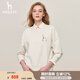 哈吉斯（HAZZYS）女裝 春秋季拼色LOGO休閑圓領(lǐng)活力衛(wèi)衣ABTSE0BCF03 白色WT XL (170/92A 42)