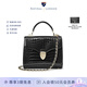 Aspinal of london【凱特王妃同款】Mayfair梅菲爾奢侈品女包鱷魚紋奢侈斜挎單肩包 黑色亮面