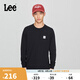 Lee商場(chǎng)同款25春夏新品標(biāo)準(zhǔn)版圓領(lǐng)Logo織標(biāo)男長(zhǎng)袖T恤 黑色  L 