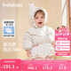 巴拉巴拉嬰兒花版羽絨服女童冬季短款外套保暖2024甜美時(shí)尚萌208424107010