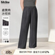 MsShe【天絲涼感闊腿褲】大碼女裝2025秋季胖mm遮肉顯瘦垂感長褲 深灰色現(xiàn)貨 4XL