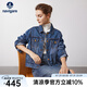 Navigare意大利小帆船女士短外套秋冬復古牛仔服純棉親膚休閑簡(jiǎn)約夾克外套 方鈉石藍 M