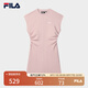 FILA 斐樂(lè)官方女裝針織連衣裙2025夏季新款時(shí)尚休閑無(wú)袖收腰裙子 赤粉色-PK L 170/88A/L
