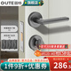 固特（GUTE）隱形門合頁5寸帶閉門緩沖器液壓彈簧合頁自動關(guān)門定位鉸鏈無油 可拆款-灰色3液壓合頁+1隱形門鎖 左右方向通用