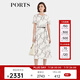 PORTS寶姿女裝2024春夏新款優(yōu)雅時(shí)尚圓領(lǐng)印花真絲收腰連衣裙 奶白色印花 XS （2）