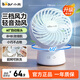 小熊（Bear） 電風(fēng)扇 風(fēng)扇家用手持迷你小風(fēng)扇 臺(tái)扇USB電風(fēng)扇輕音桌面 宿舍降溫神器 無(wú)線續(xù)航 【可搖頭-白色】DFS-C05L5
