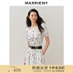 MAXRIENY【浪漫花園-商場同款】復(fù)古優(yōu)雅花卉印花上衣方領(lǐng)雪紡衫 粉花 S 01/34