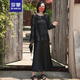 羅蒙（ROMON）夏日絕美小裙子套裝氣質(zhì)感休閑寬松罩衫上衣時(shí)尚半身裙兩件套 黑上衣+半身裙 L (110-120）斤