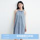 樂町無袖懷舊復(fù)古牛仔連衣裙女2025年夏季新款蝴蝶結(jié)領(lǐng)口甜美裙子 淡色牛仔藍(lán)（現(xiàn)貨） S