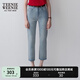 Teenie Weenie小熊女裝簡約夏季牛仔鉛筆褲修身小腳褲女長褲薄款 淺藍(lán)色 M (165)