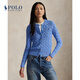 Polo Ralph Lauren 拉夫勞倫  女裝 經(jīng)典款修身版絞花編結棉針織開(kāi)襟衫 400-藍色 S
