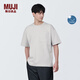 無印良品（MUJI）男式 防紫外線 涼感寬版短袖T恤 男士t恤打底衫涼感物語 硬核防曬 淺灰色 M （170/92A）