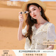 香影（xiangying）波西米亞民族風(fēng)上衣女夏季2025新款鉤花鏤空v領(lǐng)薄款短袖開衫 米色 S