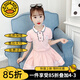 G.DUCKKIDS女童夏裝套裝2024新款洋氣兒童衣服女孩夏季百褶裙學(xué)院風(fēng)衣服兩件 粉色一套 140 建議130-140cm9-10歲