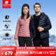 君羽戶外羽絨服情侶款超輕鵝絨服800蓬松度白鵝絨連帽羽絨夾克F52141 寶藍(lán)-男款 XL 推薦男151-165斤/女116-125斤