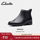 Clarks其樂Havisham系列新品女士秋冬復(fù)古潮流切爾西靴牛皮短靴 黑色 261787154 36