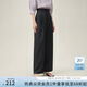 范思藍(lán)恩灰色高腰闊腿休閑西裝褲女2024夏新款通勤褲子24FS12108 深灰色 M