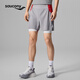 Saucony索康尼25夏男子舒適涼感濕速干抗菌跑步訓練透氣雙層短褲 青云灰GR115 XL