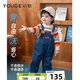 幼歌（YOUGE）嬰幼兒秋季童趣卡通牛仔背帶褲寬松柔軟細膩不掉色褲子 牛仔藍(66-90襠開扣) 90 cm