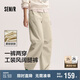 森馬（Semir）[商場同款]休閑褲女工裝風(fēng)闊腿褲2025春季長褲高街101125127003A