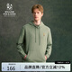 William fox&sons威廉?？怂?重磅混紡棉質(zhì)面料卡通刺繡小狐貍連帽衛(wèi)衣 軍綠 XXL