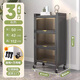思繞廚房多功能置物架落地冰箱夾縫收納柜餐邊柜櫥柜微波爐儲物碗柜子 【夾縫加深】四層長(cháng)50*42*112cm ——灰色（送滑輪）——
