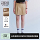 Teenie Weenie小熊女裝簡約夏季休閑褲裙褲百褶學(xué)院風(fēng)時髦褲子女 卡其色 S (160)