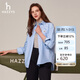 哈吉斯（HAZZYS）女裝牛津紡襯衫女ASCSK1BCX01 藍(lán)色BL 165/88A40