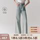 艾諾絲雅詩(shī)【商場(chǎng)同款】2025夏季新品100%棉丹寧闊腿牛仔褲長(zhǎng)褲女40413299 牛仔蘭 M