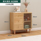 DeRUCCI HOME慕思實(shí)木五斗柜櫥抽屜柜臥室床尾置物柜客廳靠墻邊同款 0.8米清漆長(cháng)虹玻璃3層矮邊柜 整裝桌腿需手動(dòng)組裝