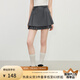 范思藍(lán)恩miu系甜美蝴蝶結(jié)系帶A字百褶半身裙女夏2025新款短裙2072 灰色 S