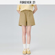 FOREVER21短褲女2025年夏季新款松弛工裝休閑寬松短款百搭顯瘦闊腿褲 卡其色 L