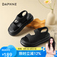 達(dá)芙妮（DAPHNE）涼鞋女厚底女士運(yùn)動(dòng)夏季平底休閑沙灘鞋2024夏新款舒適增高女鞋 黑色 37