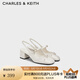 CHARLES&KEITH25夏新品蝴蝶結(jié)仿珍珠粗跟瑪麗珍涼鞋CK1-60361558 Chalk粉白色 37 （235）