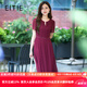 愛(ài)特愛(ài)（EITIE）優(yōu)雅通勤純色連衣裙2025夏季新款飄逸壓褶短袖A字裙B2507702 絲絨粉62 L (165)