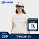 FILA FUSION斐樂(lè )潮牌女子針織短袖衫2025夏季新款時(shí)尚修身短袖T恤 云白色-WT M 165/84A/M