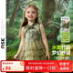 ASK JUNIOR國風(fēng)新中式兒童旗袍裙夏女童拼接網(wǎng)紗裙蛋糕裙連衣裙 綠色  100 