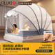 AILUKI日本蚊帳架1.8x2米免安裝折疊蚊帳家用臥室2025新款加高防蚊 雅灰 適用1.0m床【80寬X190長】
