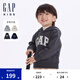 Gap【大小童同款】男童logo抓絨連帽衛(wèi)衣646085 灰黑色 110cm(4-5歲) 亞洲尺碼