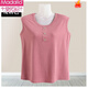 莫代爾中老年媽媽莫代爾背心女士夏季寬肩寬松坎肩無(wú)袖t恤大碼打底衫 皮粉色 5XL 【建議170-210斤左右】