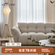 莫語百合沙發(fā)設(shè)計(jì)師北歐復(fù)古花瓣輕法式奶油棉麻風(fēng)布藝沙發(fā) 五人位【3.08米】 比利時(shí)華夫格雪尼爾絨-防水防污