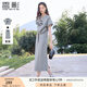 香影灰色休閑運動套裝女2025夏裝新款泡泡袖t恤衛(wèi)裙半身裙兩件套 中灰 M 160/84A/95-110斤
