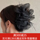 向晚發(fā)夾羽毛泡泡紗蝴蝶結(jié)發(fā)夾女后腦勺盤發(fā)抓夾鯊魚(yú)夾外出發(fā)飾頭飾
