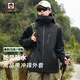 AEMAPE沖鋒衣男女三合一可拆卸內(nèi)膽戶外登山服秋冬加絨加厚夾克外套男 黑色 [春秋款無內(nèi)膽] 男女同款 XL (建議135-155斤)