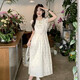 FOX.G新品連衣裙碎花裙子女夏季2025年新款衣服女裝夏裝小個(gè)子氣質(zhì)女裙 小飛袖新中式盤(pán)扣碎花裙 M