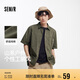 森馬（Semir）短袖襯衫男山系戶外風工裝外套夏季純棉襯衣純色上衣100324104104