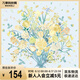 萬事利真絲絲巾桑蠶絲女雙面印花小方巾送媽媽生日禮物-繁花賦